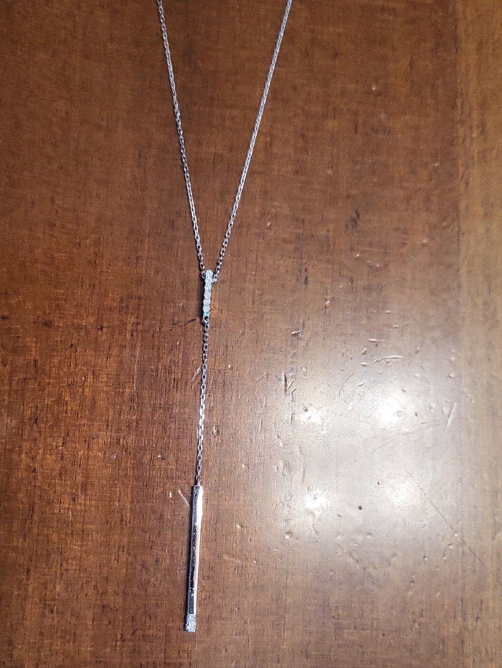 Diamond Drop Pendant Sterling Silver